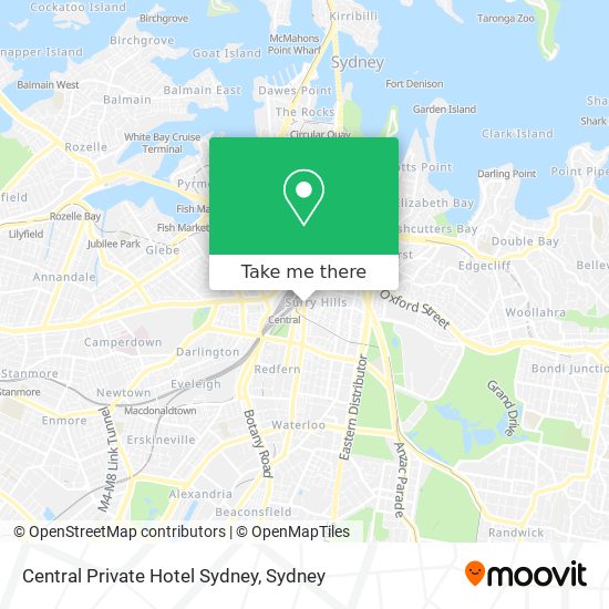 Central Private Hotel Sydney map