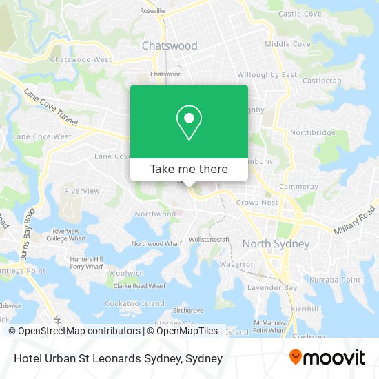 Hotel Urban St Leonards Sydney map