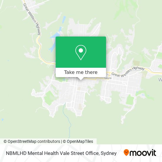 Mapa NBMLHD Mental Health Vale Street Office