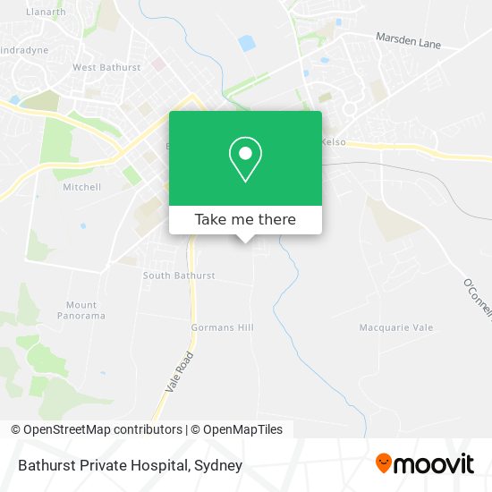 Bathurst Private Hospital map