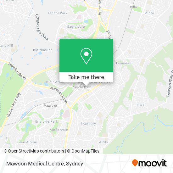 Mapa Mawson Medical Centre
