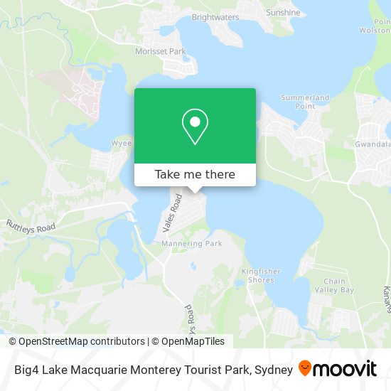 Big4 Lake Macquarie Monterey Tourist Park map