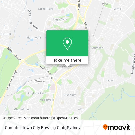 Mapa Campbelltown City Bowling Club