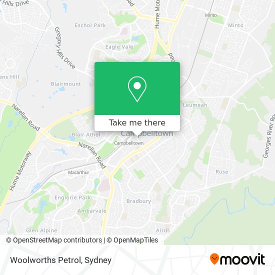 Mapa Woolworths Petrol