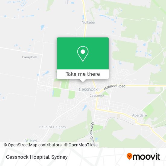 Cessnock Hospital map