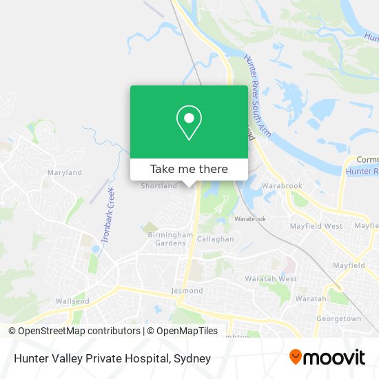 Mapa Hunter Valley Private Hospital