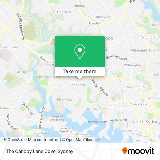 The Canopy Lane Cove map
