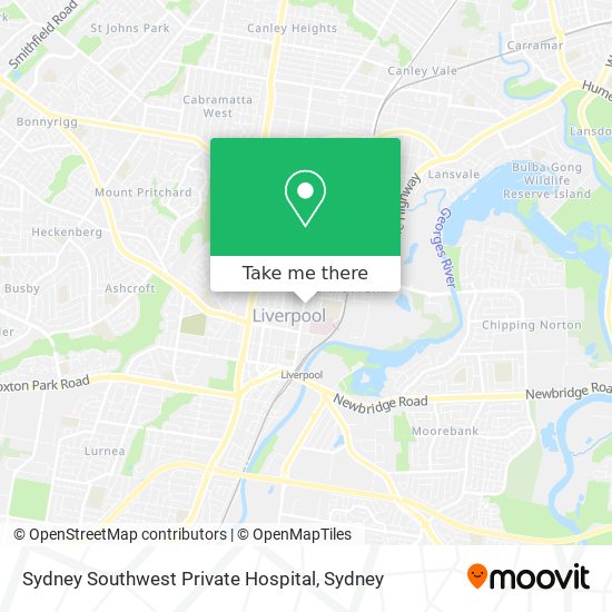 Mapa Sydney Southwest Private Hospital