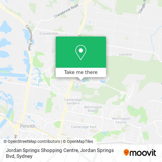 Jordan Springs Shopping Centre, Jordan Springs Bvd map