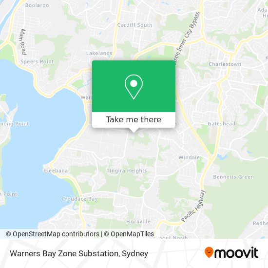 Warners Bay Zone Substation map