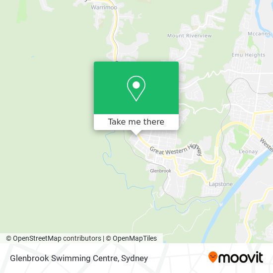 Mapa Glenbrook Swimming Centre