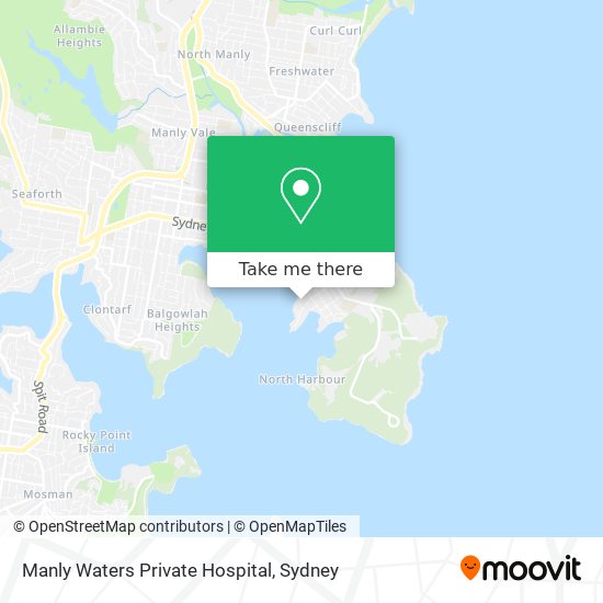 Mapa Manly Waters Private Hospital