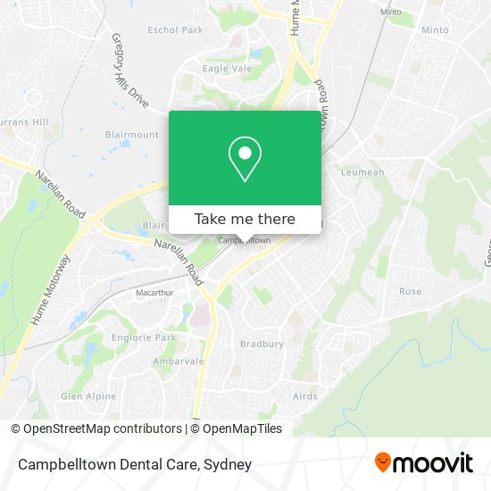 Mapa Campbelltown Dental Care