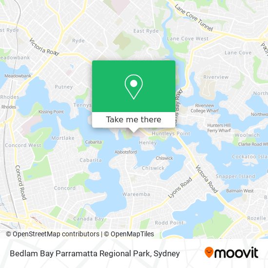 Bedlam Bay Parramatta Regional Park map