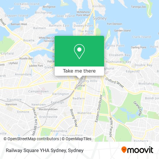 Mapa Railway Square YHA Sydney