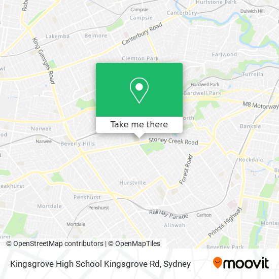 Mapa Kingsgrove High School Kingsgrove Rd