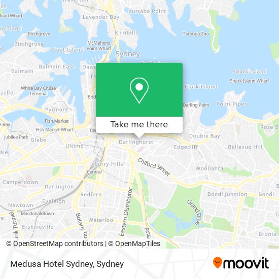 Mapa Medusa Hotel Sydney