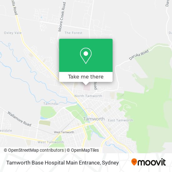 Tamworth Base Hospital Main Entrance map