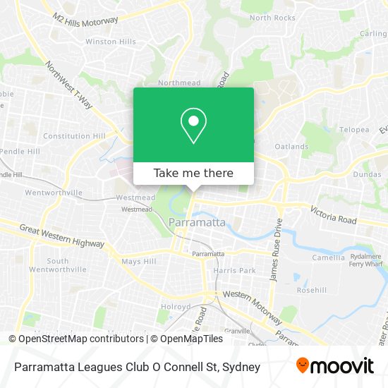 Mapa Parramatta Leagues Club O Connell St