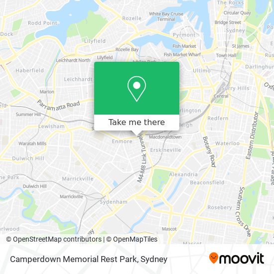 Camperdown Memorial Rest Park map