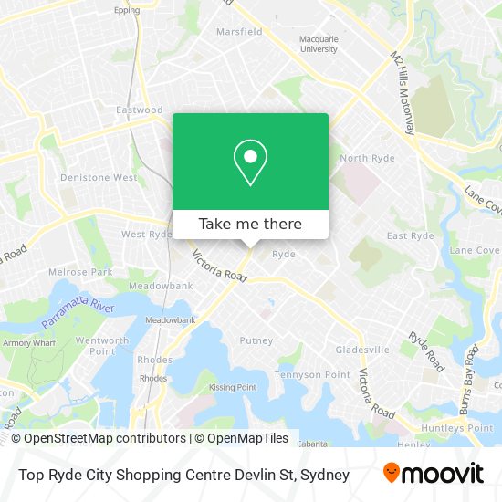 Top Ryde City Shopping Centre Devlin St map