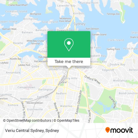 Mapa Veriu Central Sydney