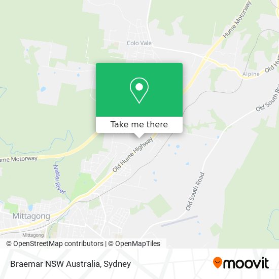 Braemar NSW Australia map