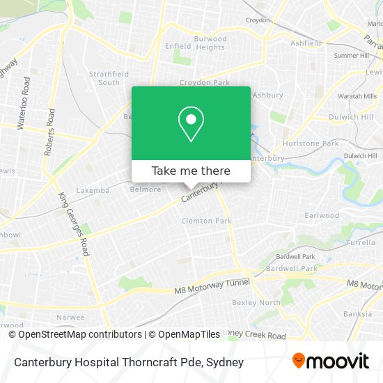 Mapa Canterbury Hospital Thorncraft Pde