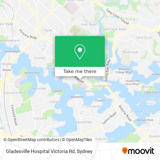 Gladesville Hospital Victoria Rd map