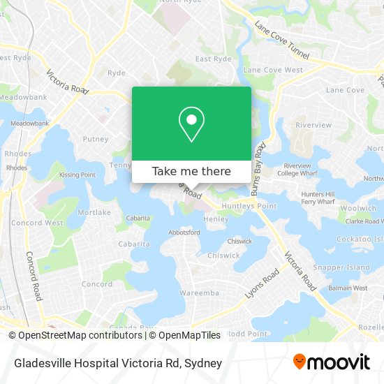 Mapa Gladesville Hospital Victoria Rd