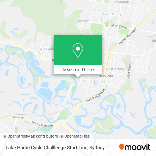 Mapa Lake Hume Cycle Challlenge Start Line