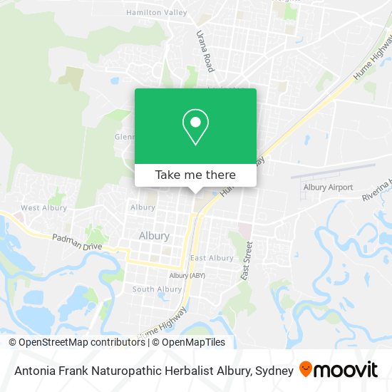 Antonia Frank Naturopathic Herbalist Albury map