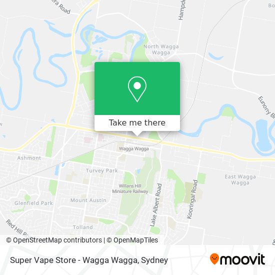 Super Vape Store - Wagga Wagga map