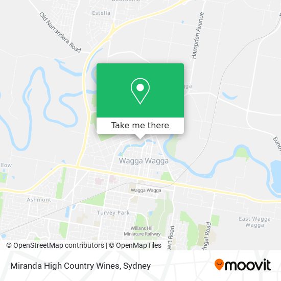 Miranda High Country Wines map