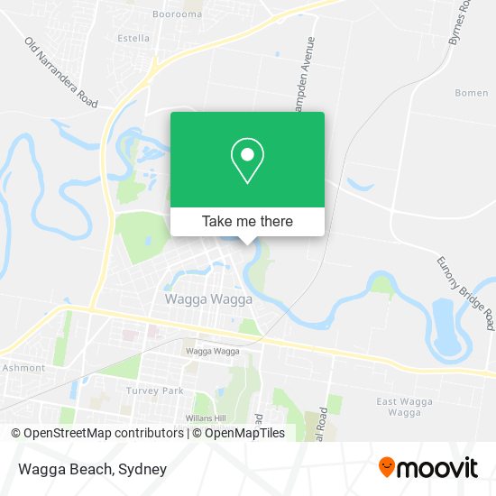 Mapa Wagga Beach