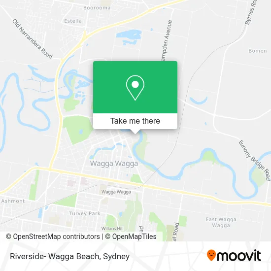 Riverside- Wagga Beach map