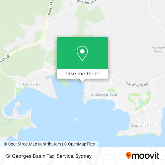 Mapa St Georges Basin Taxi Service