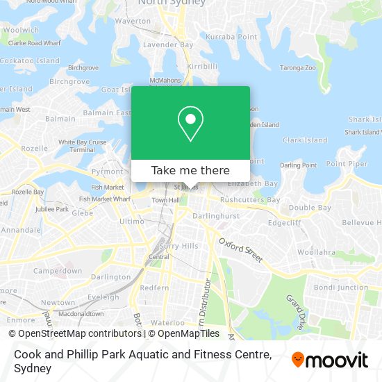 Cook and Phillip Park Aquatic and Fitness Centre map