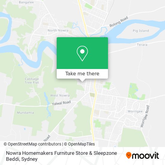 Nowra Homemakers Furniture Store & Sleepzone Beddi map