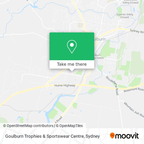 Mapa Goulburn Trophies & Sportswear Centre