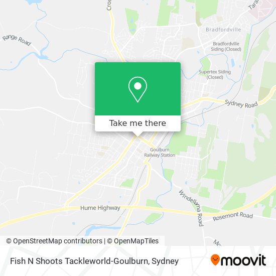 Mapa Fish N Shoots Tackleworld-Goulburn