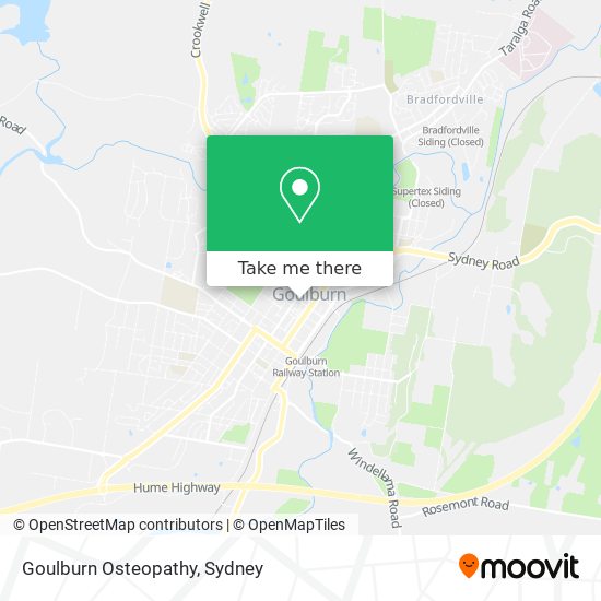 Goulburn Osteopathy map