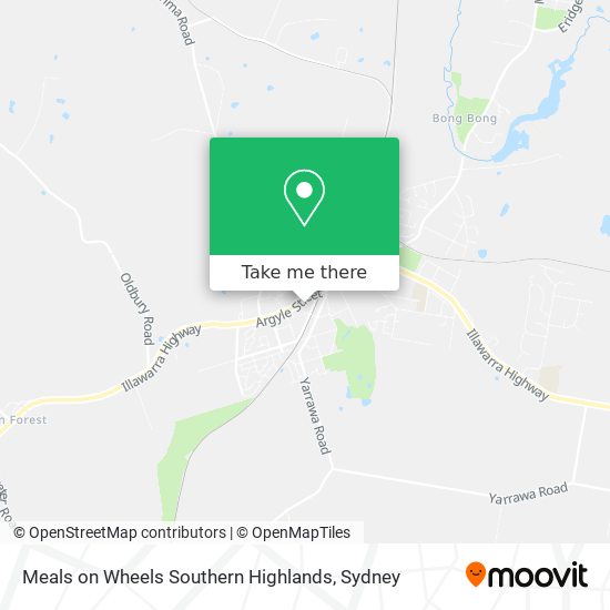 Meals on Wheels Southern Highlands map