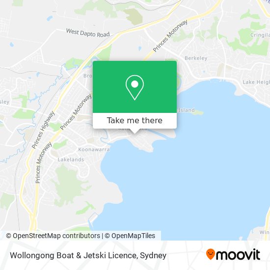 Wollongong Boat & Jetski Licence map