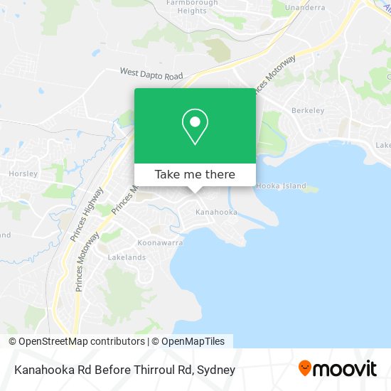 Kanahooka Rd Before Thirroul Rd map