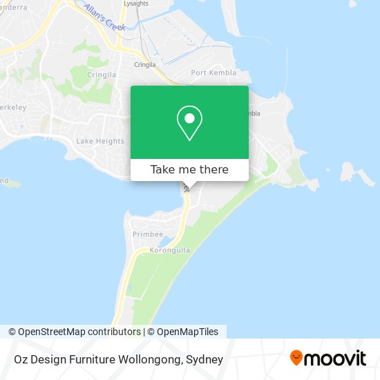 Oz Design Furniture Wollongong map