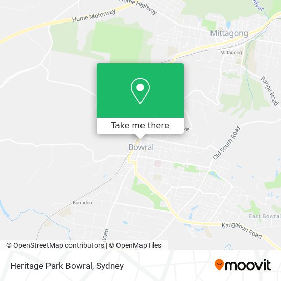 Mapa Heritage Park Bowral