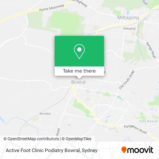 Mapa Active Foot Clinic Podiatry Bowral