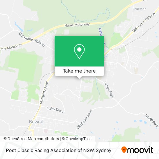 Post Classic Racing Association of NSW map