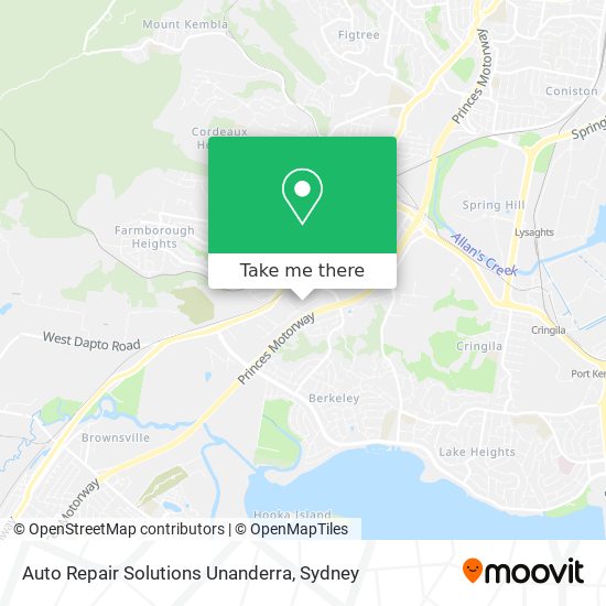 Auto Repair Solutions Unanderra map